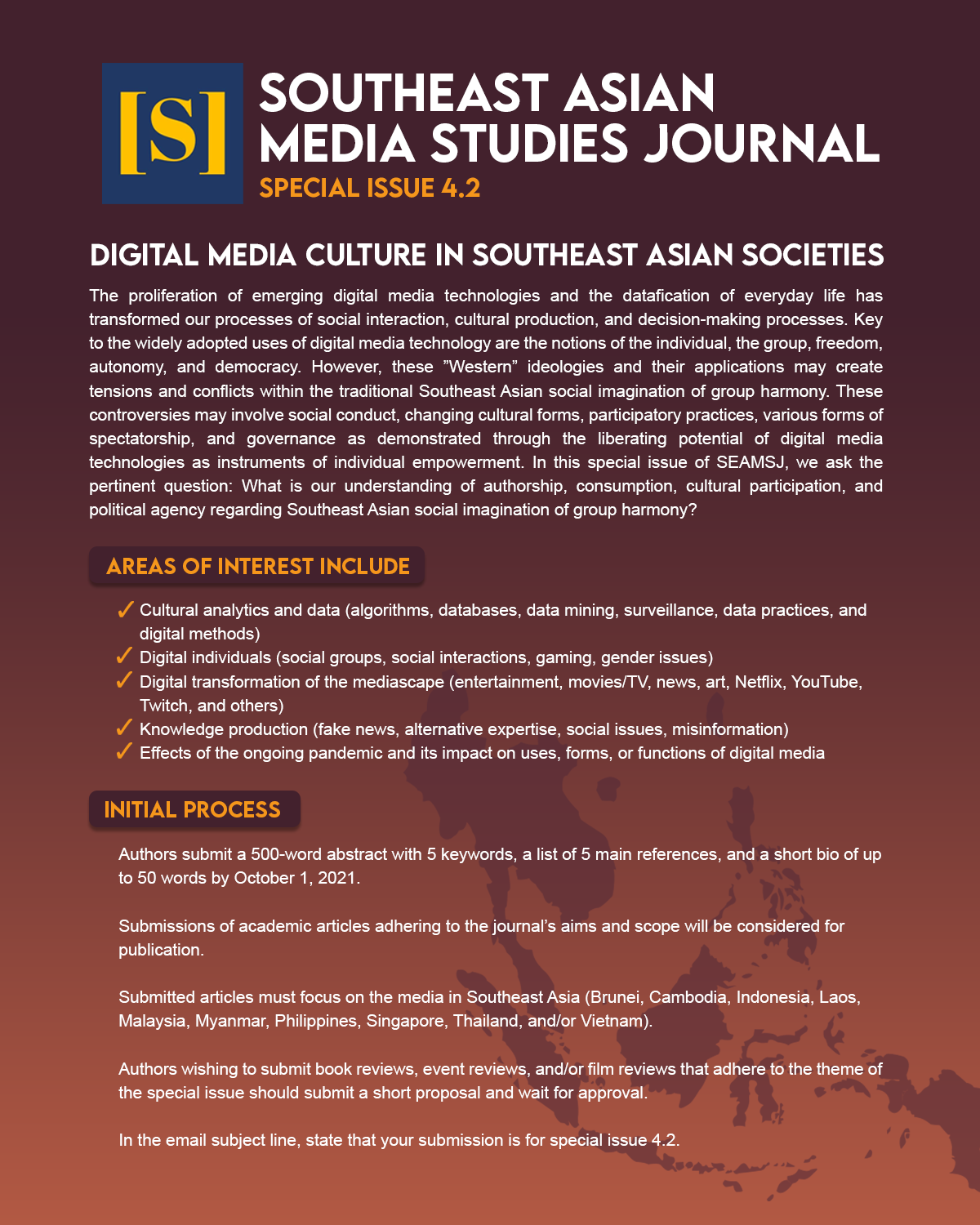 Call for Papers [SEAMSJ Special Issue 4.2] – [SEAMSA]